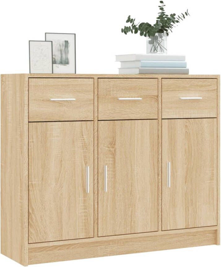 VidaXL -Dressoir-91x28x75-cm-bewerkt-hout-sonoma-eikenkleurig - Foto 4