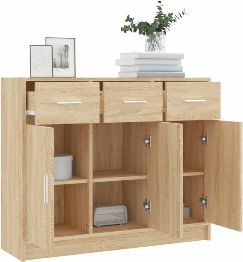 VidaXL -Dressoir-91x28x75-cm-bewerkt-hout-sonoma-eikenkleurig - Foto 3