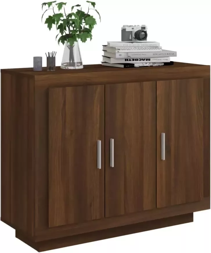 VidaXL -Dressoir-92x35x75-cm-bewerkt-hout-bruineikenkleurig - Foto 4