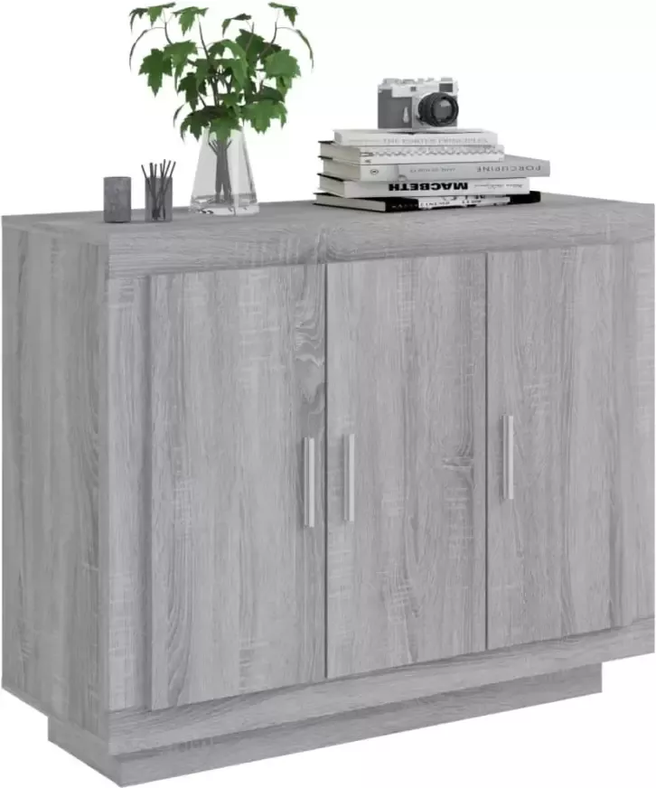 VidaXL -Dressoir-92x35x75-cm-bewerkt-hout-grijs-sonoma-eikenkleurig - Foto 4