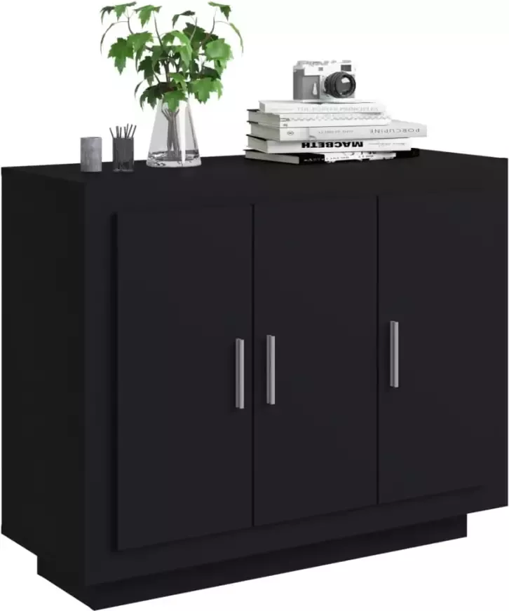 VidaXL -Dressoir-92x35x75-cm-bewerkt-hout-zwart - Foto 4
