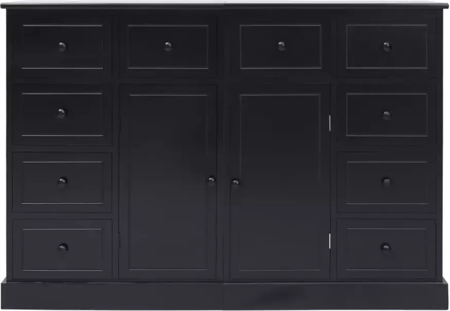 VidaXL -Dressoir-met-10-lades-113x30x79-cm-hout-zwart - Foto 4