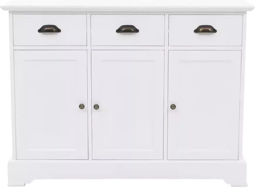 VidaXL -Dressoir-met-3-deuren-105x35x77 5-cm-MDF-en-grenenhout - Foto 4