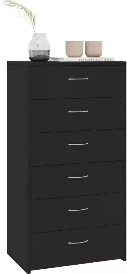 VidaXL -Dressoir-met-6-lades-50x34x96-cm-bewerkt-hout-zwart - Foto 4