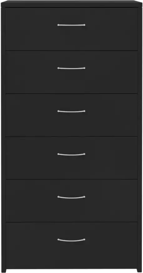 VidaXL -Dressoir-met-6-lades-50x34x96-cm-bewerkt-hout-zwart - Foto 3