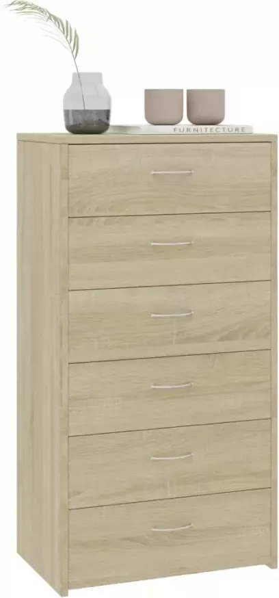 VidaXL -Dressoir-met-6-lades-50x34x96-cm-bewerkt-hout-sonoma-eikenkleur - Foto 5