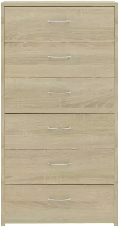 VidaXL -Dressoir-met-6-lades-50x34x96-cm-bewerkt-hout-sonoma-eikenkleur - Foto 4