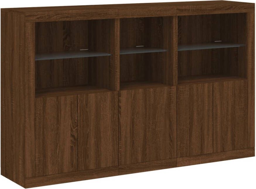 VidaXL -Dressoir-met-LED-verlichting-162x37x100-cm-bruineikenkleurig - Foto 5