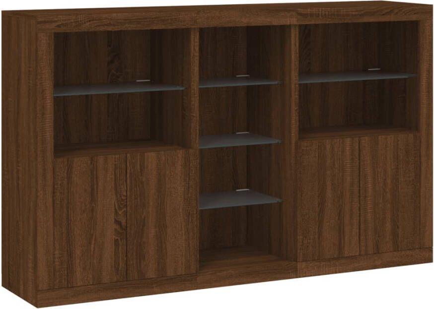 VidaXL -Dressoir-met-LED-verlichting-162x37x100-cm-bruineikenkleurig - Foto 6