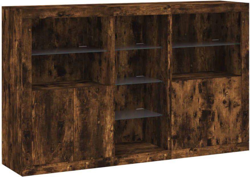 VidaXL -Dressoir-met-LED-verlichting-162x37x100-cm-gerookt-eikenkleurig - Foto 6