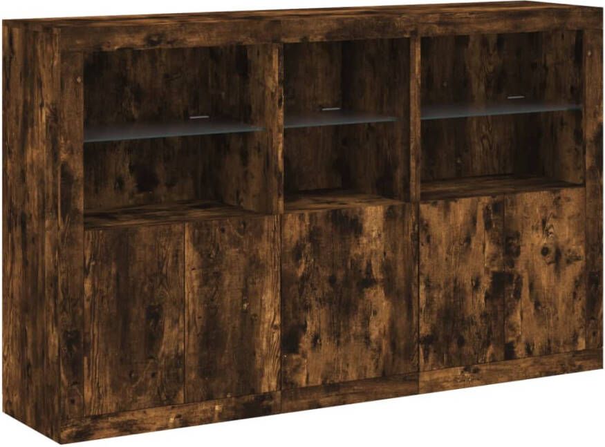 VidaXL -Dressoir-met-LED-verlichting-162x37x100-cm-gerookt-eikenkleurig - Foto 5