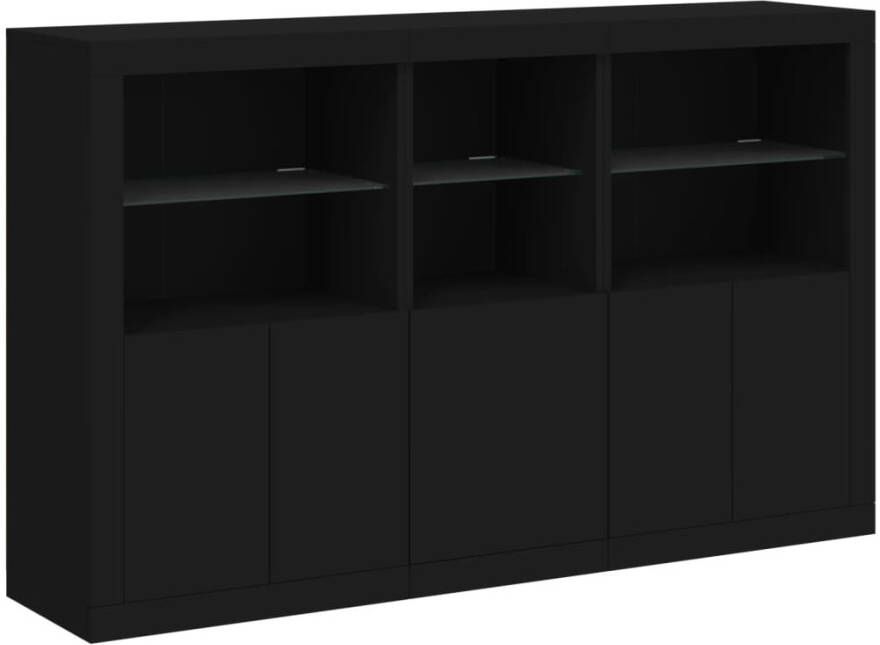 VidaXL -Dressoir-met-LED-verlichting-162x37x100-cm-zwart - Foto 5