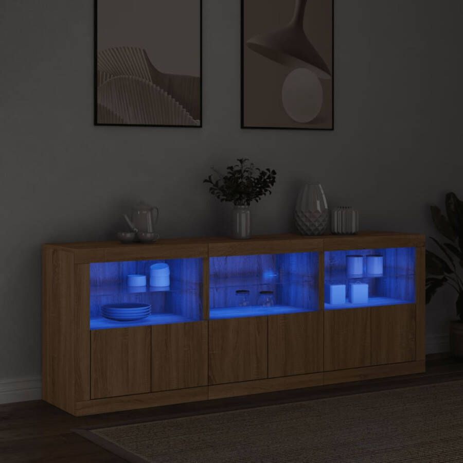 VidaXL -Dressoir-met-LED-verlichting-181 5x37x67-cm-sonoma-eikenkleurig - Foto 7