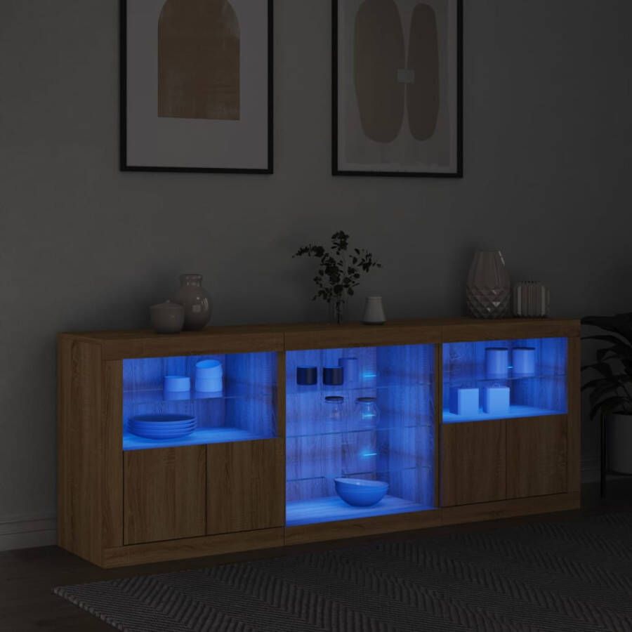 VidaXL -Dressoir-met-LED-verlichting-181 5x37x67-cm-sonoma-eikenkleurig - Foto 5