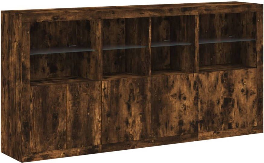 VidaXL -Dressoir-met-LED-verlichting-202x37x100-cm-gerookt-eikenkleurig - Foto 3
