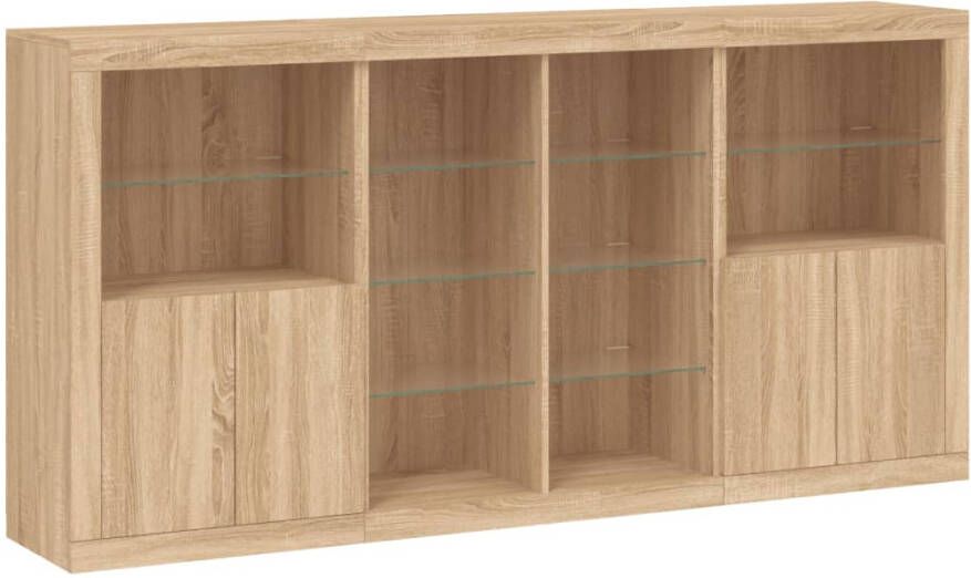 VidaXL -Dressoir-met-LED-verlichting-202x37x100-cm-sonoma-eikenkleurig - Foto 6