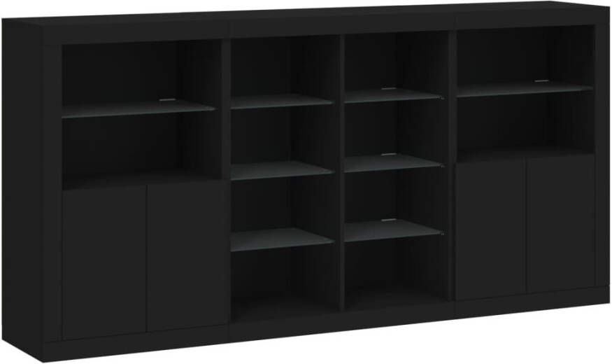 VidaXL -Dressoir-met-LED-verlichting-202x37x100-cm-zwart - Foto 4