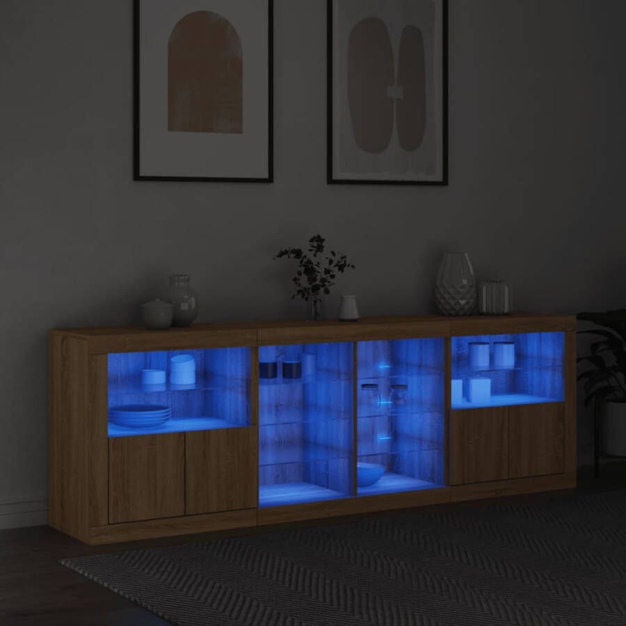 VidaXL -Dressoir-met-LED-verlichting-202x37x67-cm-sonoma-eikenkleurig - Foto 1