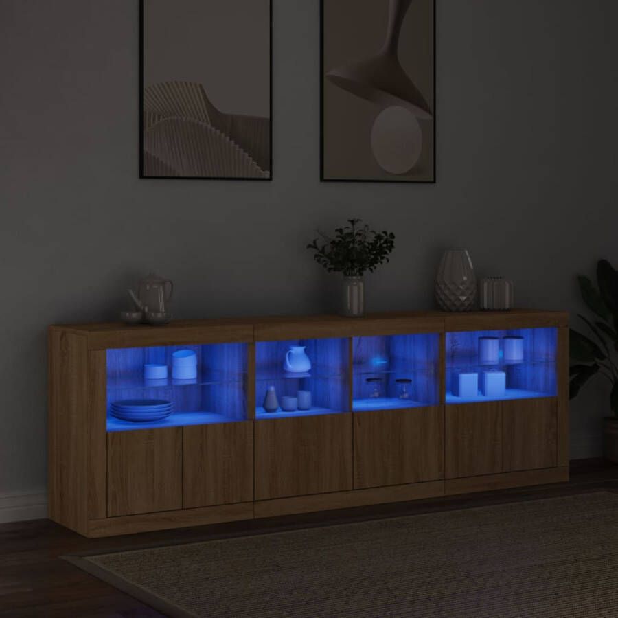 VidaXL -Dressoir-met-LED-verlichting-202x37x67-cm-sonoma-eikenkleurig - Foto 3