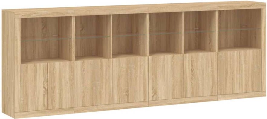 VidaXL -Dressoir-met-LED-verlichting-283x37x100-cm-sonoma-eikenkleurig - Foto 3