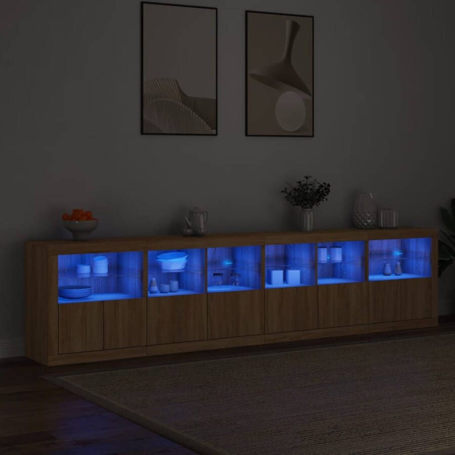 VidaXL -Dressoir-met-LED-verlichting-283x37x67-cm-sonoma-eikenkleurig - Foto 3