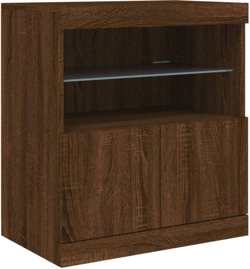 VidaXL -Dressoir-met-LED-verlichting-60x37x67-cm-bruineikenkleurig
