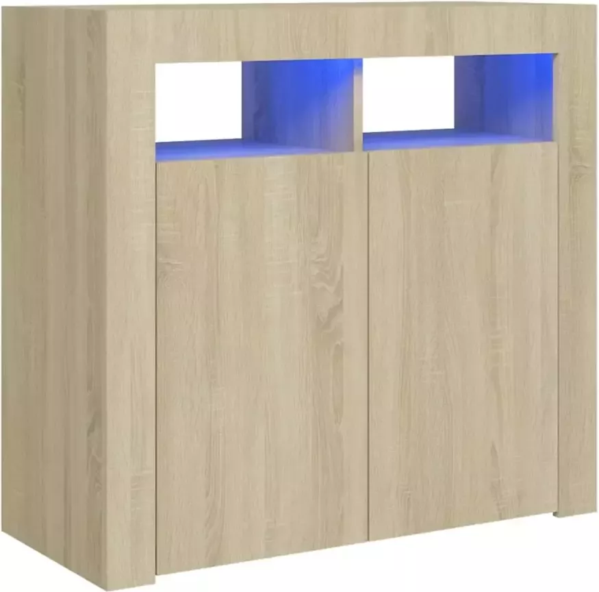 VidaXL -Dressoir-met-LED-verlichting-80x35x75-cm-sonoma-eikenkleurig - Foto 6