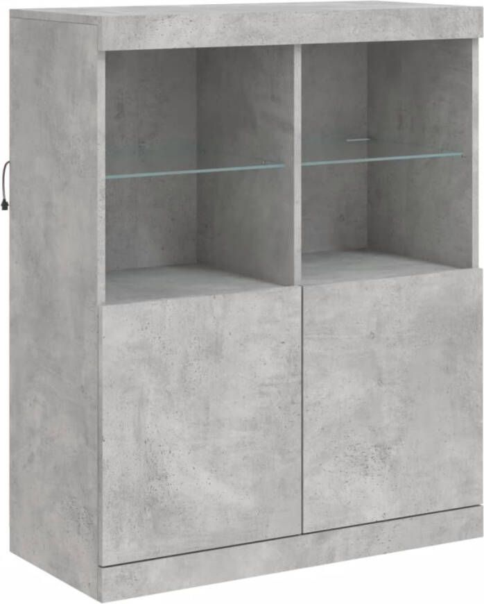 VidaXL -Dressoir-met-LED-verlichting-81x37x100-cm-betongrijs - Foto 2