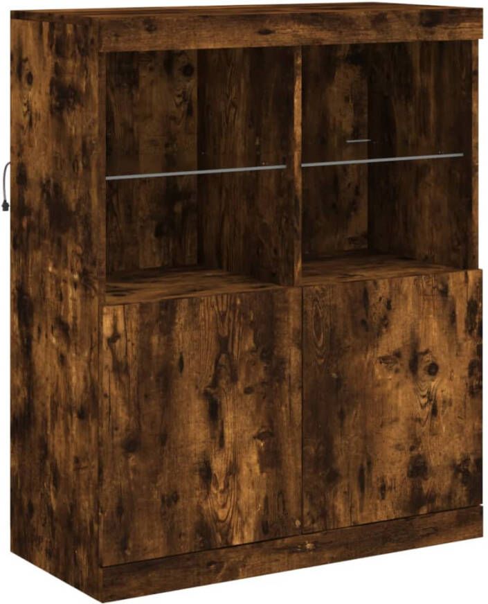 VidaXL -Dressoir-met-LED-verlichting-81x37x100-cm-gerookt-eikenkleurig - Foto 2