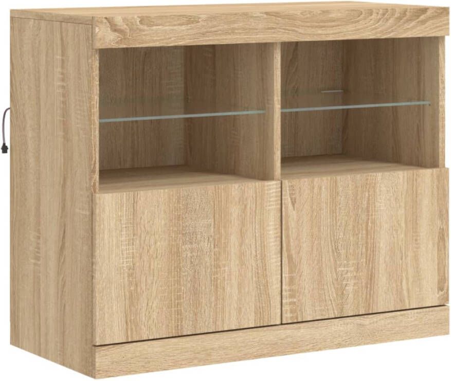 VidaXL -Dressoir-met-LED-verlichting-81x37x67-cm-sonoma-eikenkleurig - Foto 2