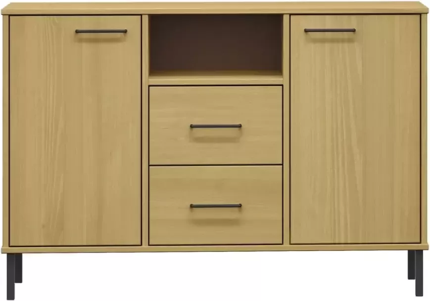 VidaXL -Dressoir-met-metalen-poten-OSLO-113x40x77-cm-grenenhout-bruin - Foto 3