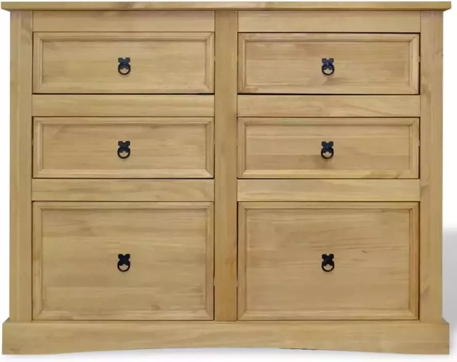 VidaXL Dressoir Mexicaans grenenhout Corona-stijl 110 x 43 x 81 cm - Foto 4