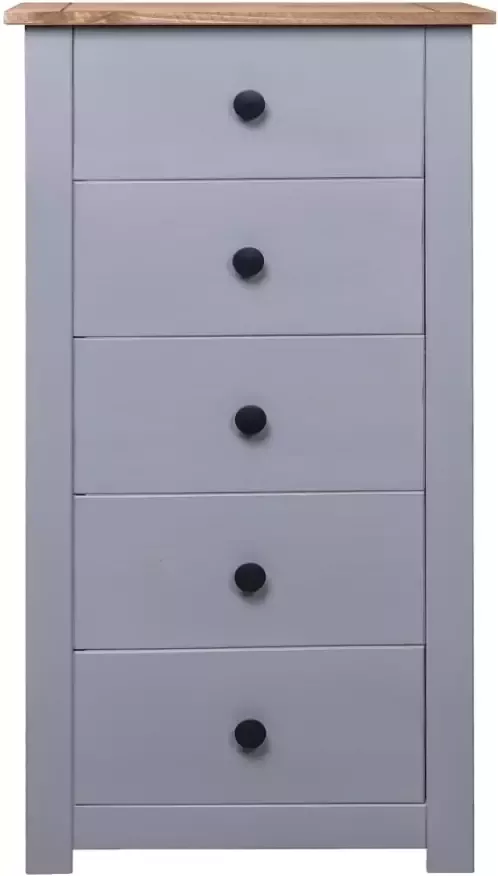 VidaXL -Dressoir-Panama-Range-46x40x89-cm-grenenhout-grijs - Foto 4