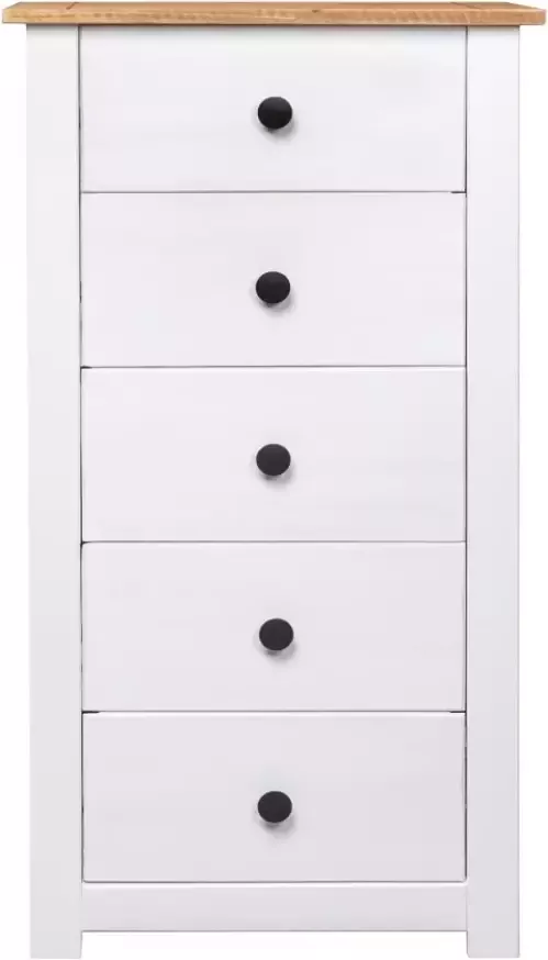 VidaXL -Dressoir-Panama-Range-46x40x89-cm-grenenhout-wit - Foto 3