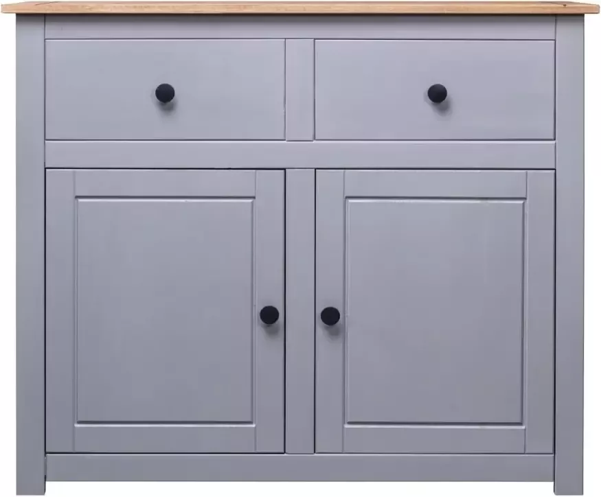 VidaXL -Dressoir-Panama-Range-93x40x80-cm-massief-grenenhout-grijs - Foto 4