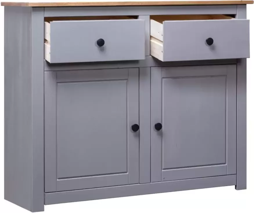 VidaXL -Dressoir-Panama-Range-93x40x80-cm-massief-grenenhout-grijs - Foto 3