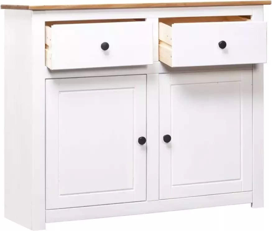 VidaXL -Dressoir-Panama-Range-93x40x80-cm-massief-grenenhout-wit - Foto 4