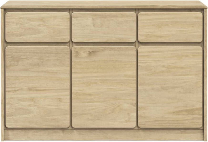 VidaXL -Dressoir-SAUDA-114x43x75 5-cm-massief-grenenhout-eikenkleurig - Foto 4