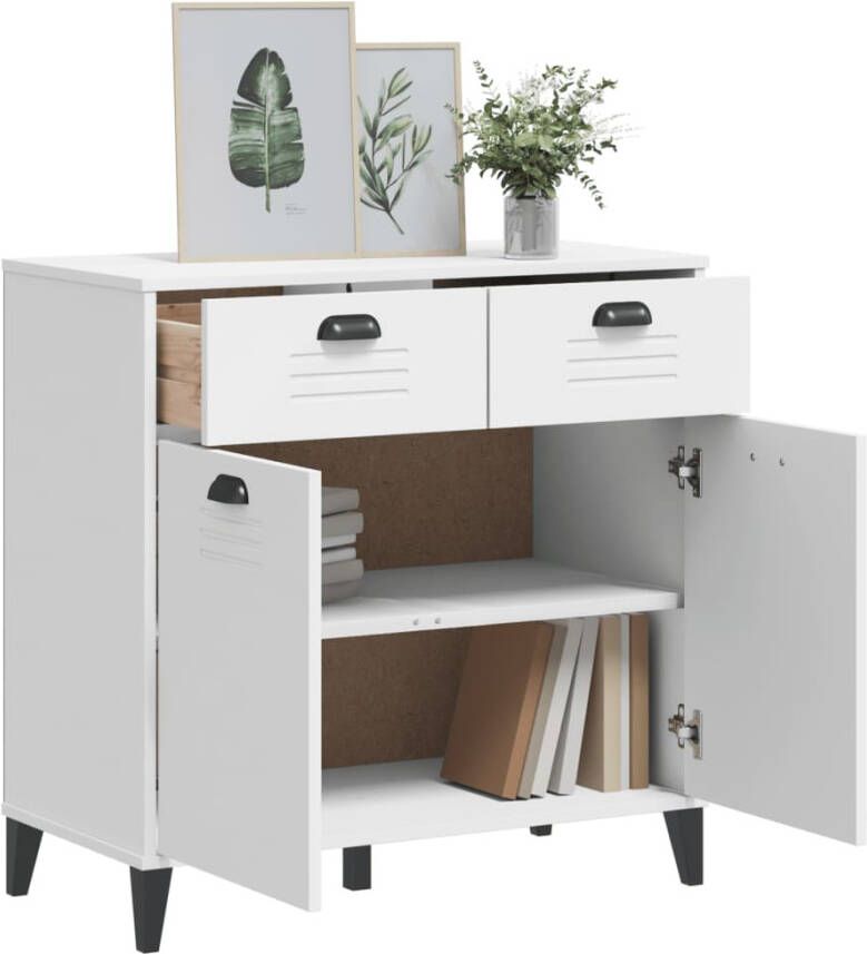 VidaXL -Dressoir-VIKEN-80x40x80-cm-massief-grenenhout-wit - Foto 4