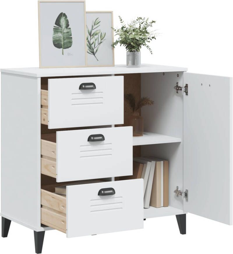 VidaXL -Dressoir-VIKEN-80x40x80-cm-massief-grenenhout-wit - Foto 4