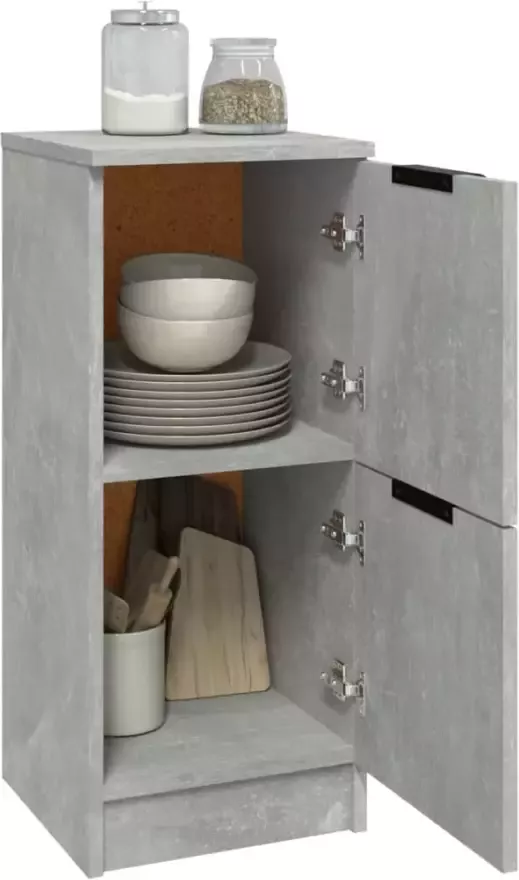 VidaXL -Dressoirs-2-st-30x30x70-cm-bewerkt-hout-betongrijs - Foto 4