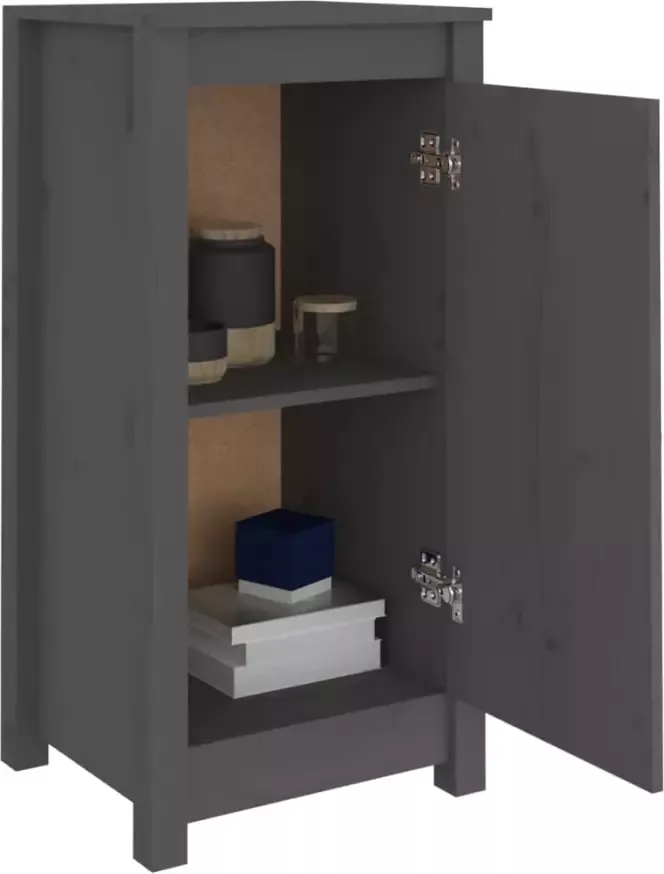 VidaXL -Dressoirs-2-st-40x35x80-cm-massief-grenenhout-grijs - Foto 5