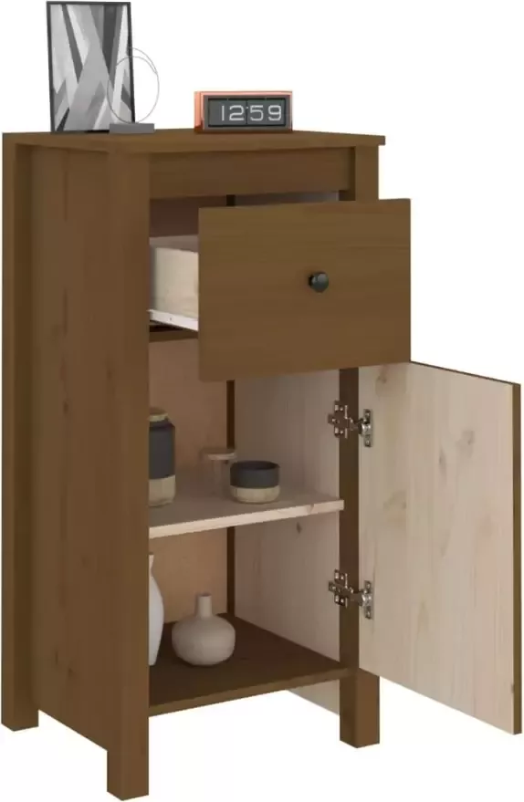 VidaXL -Dressoirs-2-st-40x35x80-cm-massief-grenenhout-honingbruin - Foto 4