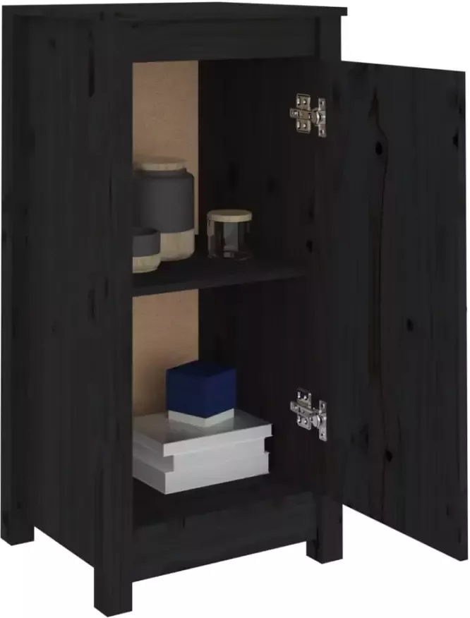 VidaXL -Dressoirs-2-st-40x35x80-cm-massief-grenenhout-zwart - Foto 5