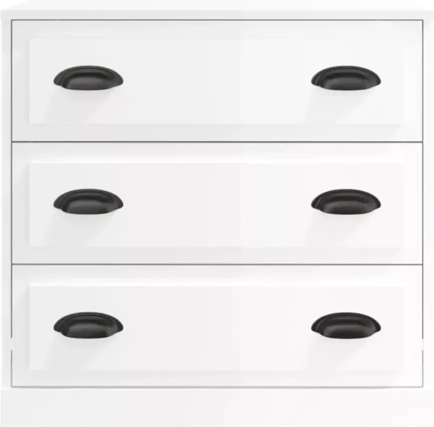 VidaXL -Dressoirs-2-st-bewerkt-hout-hoogglans-wit - Foto 4