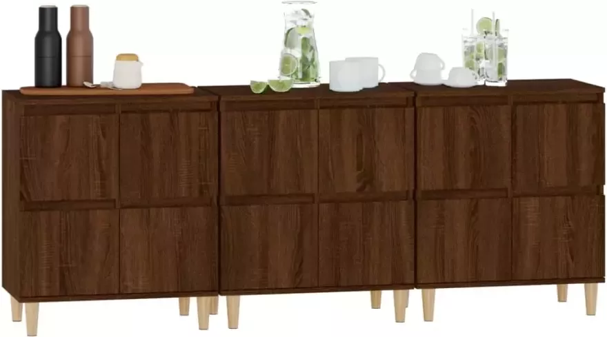 VidaXL -Dressoirs-3-st-60x35x70-cm-bewerkt-hout-bruineikenkleurig - Foto 5