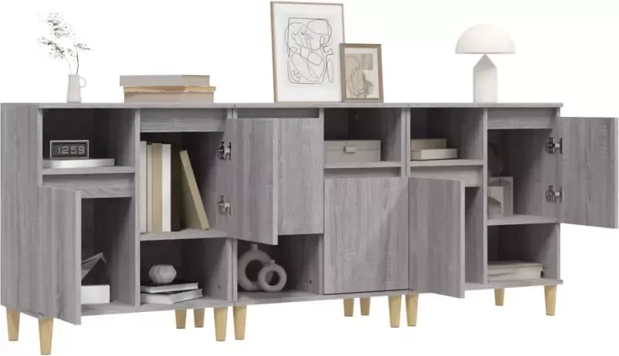 VidaXL -Dressoirs-3-st-60x35x70-cm-bewerkt-hout-grijs-sonoma-eikenkleur - Foto 4