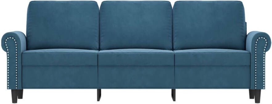 VidaXL -Driezitsbank-180-cm-fluweel-blauw - Foto 2