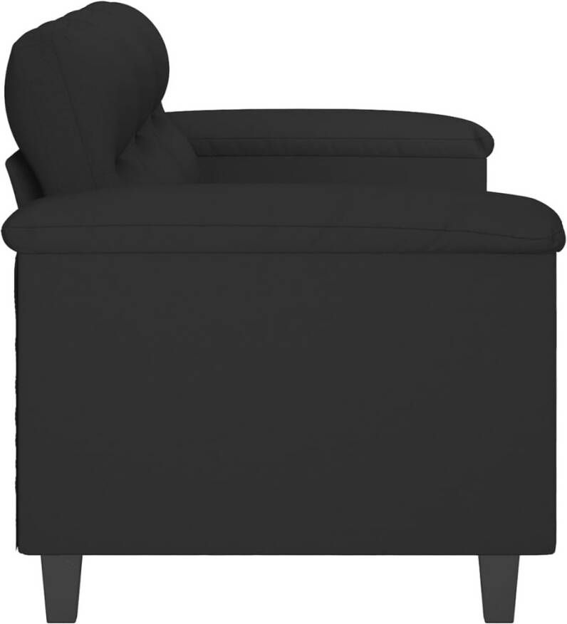 Vida XL Driezitsbank 180 cm microvezelstof zwart SKU: 359570 - Foto 2