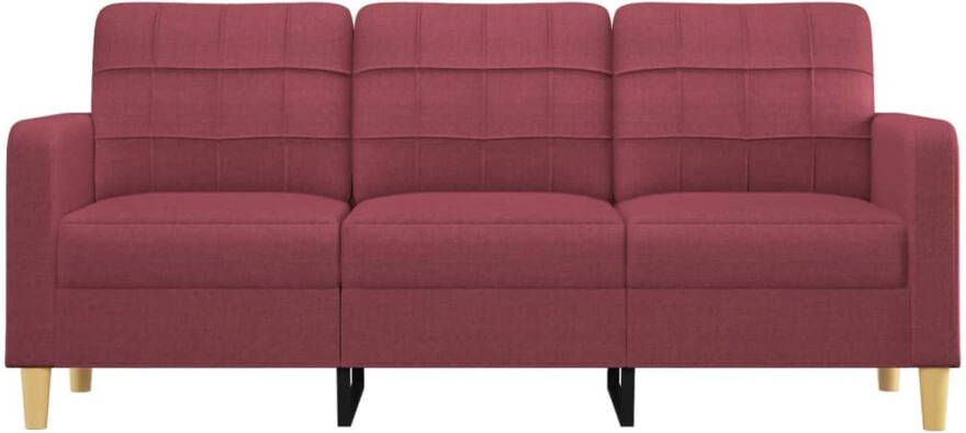 VidaXL -Driezitsbank-180-cm-stof-wijnrood - Foto 4